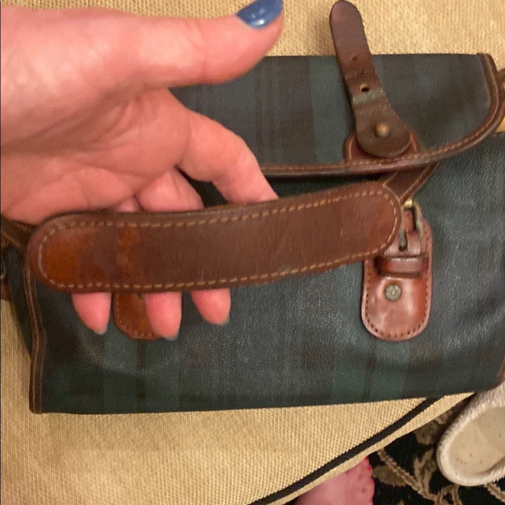 Ralph Lauren Green and Brown Messenger Bag with Leather Straps - Picture 12 of 12